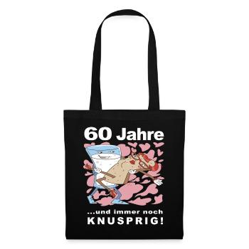 60 Jahre und immer noch knusprig! - Stoffbeutel - Schwarz - Vorne