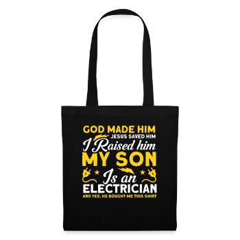 Mon fils Père Électricien Père Famille - Sac en tissu - noir - Devant