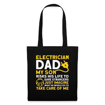 Fils Père Électricien Père Famille - Sac en tissu - noir - Devant