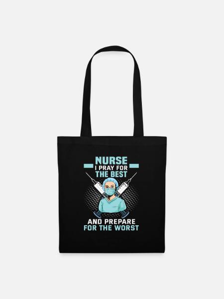 Pflegerin Nurse I pray for the Krankenschwester - Stoffbeutel - Schwarz