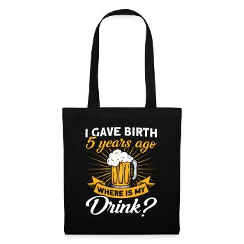 5. Birthday Beer Drink Mother Mom - Tote Bag - black - Front
