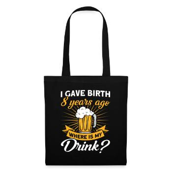 8th Birthday Beer DrinkIng Mom Mom - Tote Bag - black - Front