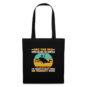 Instructeur de conception de plongée sous-marine Snorkeling - Sac en tissu - noir - Devant