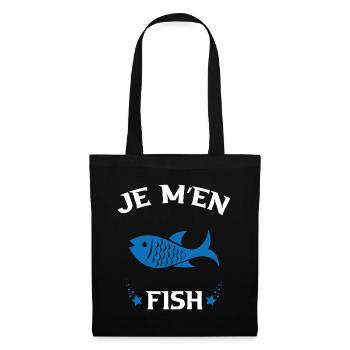 Je M'en Fish Cadeau Pêcheur Drôle Pêche - Sac en tissu - noir - Devant