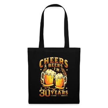 Acclamations et bière J’ai 30 ans - Sac en tissu - noir - Devant