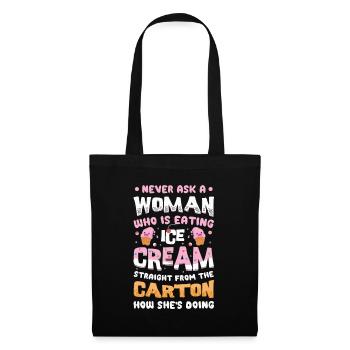 Sad Women Heartbreak Lovesickness Crème glacée - Sac en tissu - noir - Devant
