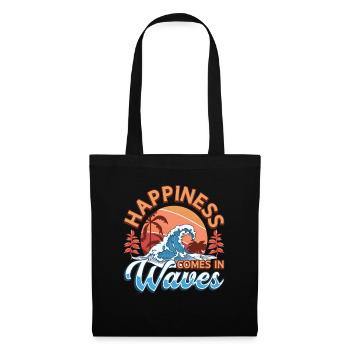Le bonheur vient dans les vagues Surf Océan Vacances d’été - Sac en tissu - noir - Devant
