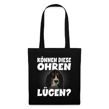 Können Diese Ohren Lügen? für einen Basset Hound - Stoffbeutel - Schwarz - Vorne