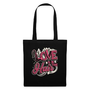 L’amour est dans les cheveux, barbier, coiffeur. - Sac en tissu - noir - Devant