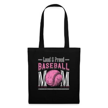 Laut und stolzer Baseball-Mutter - Stoffbeutel - Schwarz - Vorne