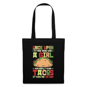 La fille aime les tacos - Sac en tissu - noir - Devant