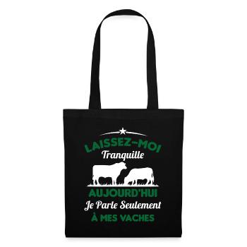 Je parle Seulement à Mes Vaches - Sac en tissu - noir - Devant