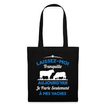 Je parle Seulement à Mes Vaches - Sac en tissu - noir - Devant