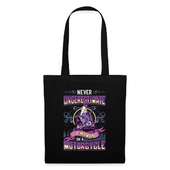 Never underestimate a woman on a motorcycle - Tote Bag - black - Front