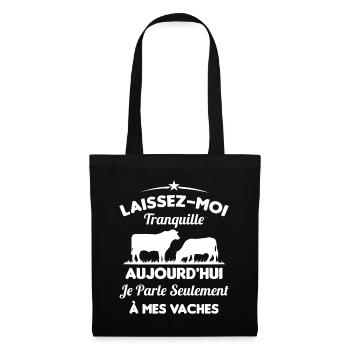 Je parle Seulement à Mes Vaches - Sac en tissu - noir - Devant