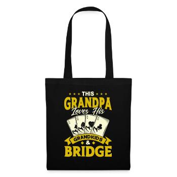 Grandpa loves his grandchildren and Bridge - Tote Bag - black - Front