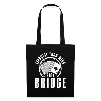 Entraînez le jeu de l’ Bridge - Sac en tissu - noir - Devant