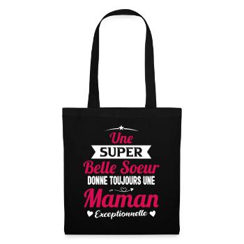 Belle soeur future maman cadeau drôle annonce mère - Sac en tissu - noir - Devant