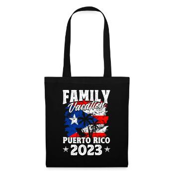 Familienurlaub Puerto Rico 2023 Puerto Rico - Stoffbeutel - Schwarz - Vorne