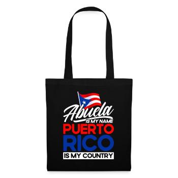 Abuela Mein Name Puerto Rico Mein Land Puerto Rico - Stoffbeutel - Schwarz - Vorne