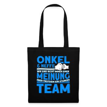 Onkel & Neffe Ein Starkes Team Onkel - Stoffbeutel - Schwarz - Vorne