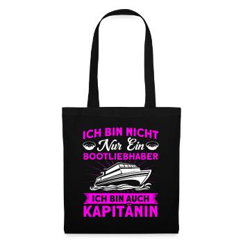 Nicht Nur Ein Bootliebhaber Auch Kapitänin - Stoffbeutel - Schwarz - Vorne