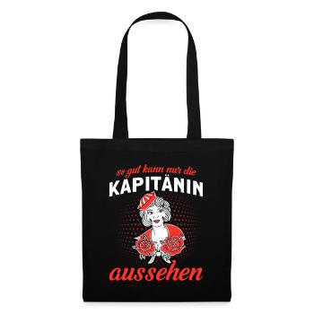 So Gut Kann Nur Die Kapitänin Aussehen - Stoffbeutel - Schwarz - Vorne