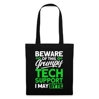 Méfiez-vous du support technique grincheux - Sac en tissu - noir - Devant