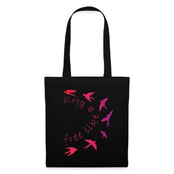 libre comme un oiseau - Sac en tissu - noir - Devant
