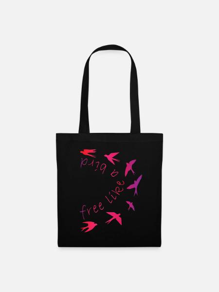 free like a bird - Stoffbeutel - Schwarz