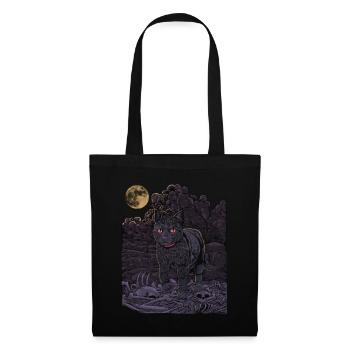 Gothic Cat - Black Cat in the Cemetery - Tote Bag - black - Front
