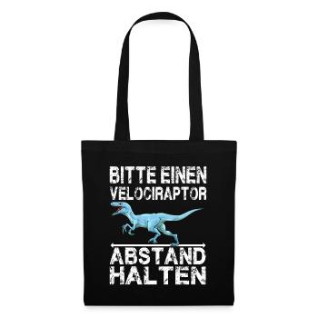 Dinosaurier Velociraptor Raptor Dino - Stoffbeutel - Schwarz - Vorne