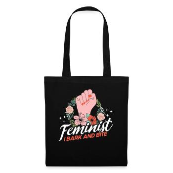 Féministe J’aboie et mords Féministe - Sac en tissu - noir - Devant