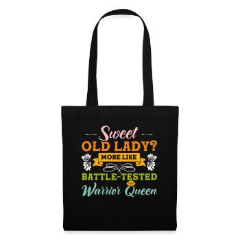 Vieilles personnes Grand-mère sarcastique - Sac en tissu - noir - Devant
