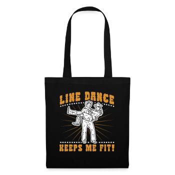 Line Dance Tänzer Tanzgruppe Cowboy Western Tanzen - Stoffbeutel - Schwarz - Vorne