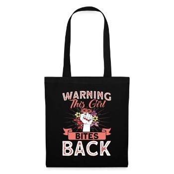 Warning This Girl Bites Back Feminist - Tote Bag - black - Front