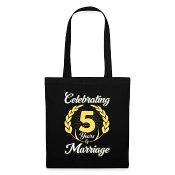 5. Wedding Anniversary Couple Design 5 Years Marriage - Tote Bag - black - Front
