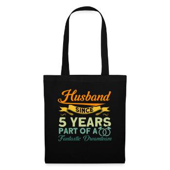 5. Wedding Anniversary Couple Design 5 Years Marriage - Tote Bag - black - Front