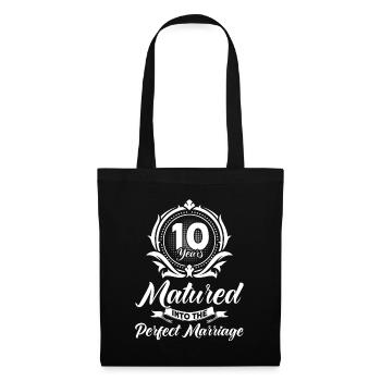 10th Wedding Anniversary Couple Design 10 Years of Marriage - Tote Bag - black - Front