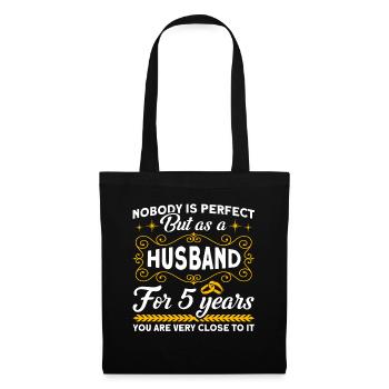 5. Wedding Anniversary Couple Design 5 Years Marriage - Tote Bag - black - Front