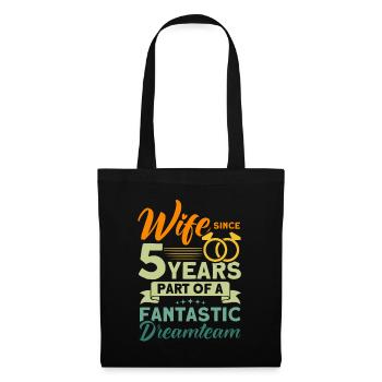 5. Wedding Anniversary Couple Design 5 Years Marriage - Tote Bag - black - Front