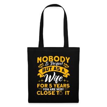 5. Wedding Anniversary Couple Design 5 Years Marriage - Tote Bag - black - Front