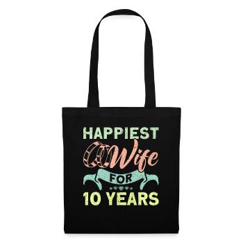 10th Wedding Anniversary Couple Design 10 Years of Marriage - Tote Bag - black - Front