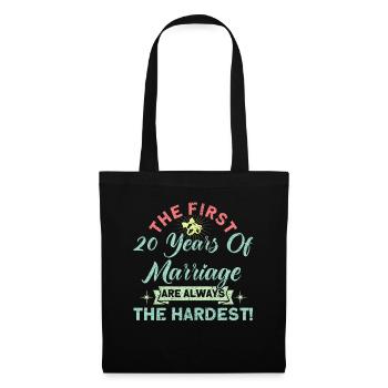 20th Wedding Anniversary Couple Design 20 Years of Marriage - Tote Bag - black - Front