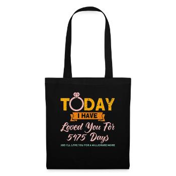 15ème anniversaire de mariage Couple Design 15 ans de mariage - Sac en tissu - noir - Devant