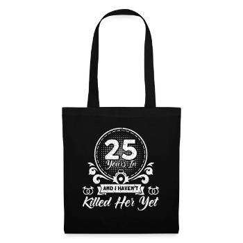 25th Wedding Anniversary Couple Design 25 Years of Marriage - Tote Bag - black - Front
