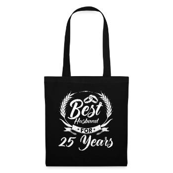 25th Wedding Anniversary Couple Design 25 Years of Marriage - Tote Bag - black - Front