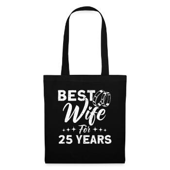 25th Wedding Anniversary Couple Design 25 Years of Marriage - Tote Bag - black - Front