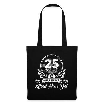 25th Wedding Anniversary Couple Design 25 Years of Marriage - Tote Bag - black - Front
