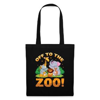 En route pour le zoo - Sac en tissu - noir - Devant